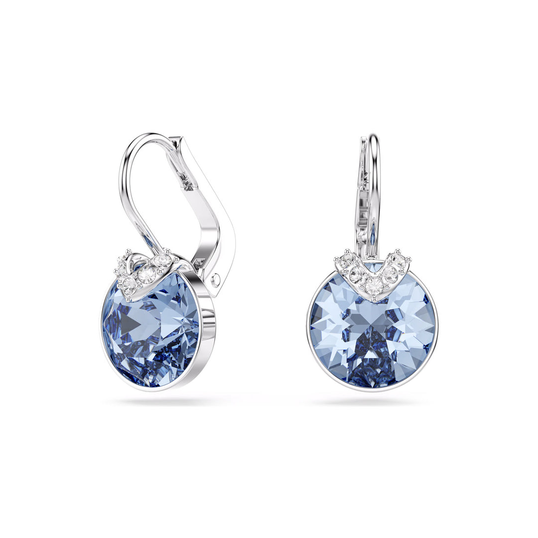 Swarovski Bella V Drop Earrings Round cut Blue Rhodium plated - 5734234