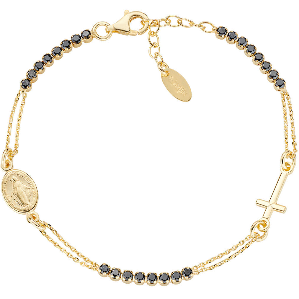 Amen Rosary Style Tennis Cross Armband - BRCRMIGNZ3
