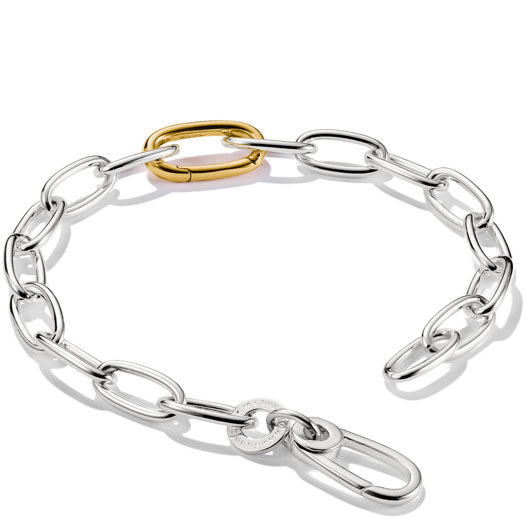 Thomas Sabo Charm-Armband Bicolor mit einem Connect Link Silber - C1204-413-7