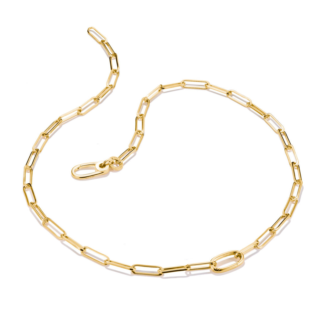 Thomas Sabo Charm Kette Paperclip mit einem Connect Link vergoldet - C1207-413-39-L50