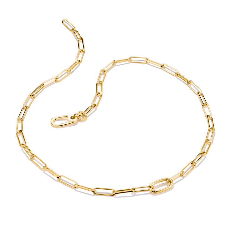Thomas Sabo Charm Kette Paperclip mit einem Connect Link vergoldet - C1207-413-39-L50