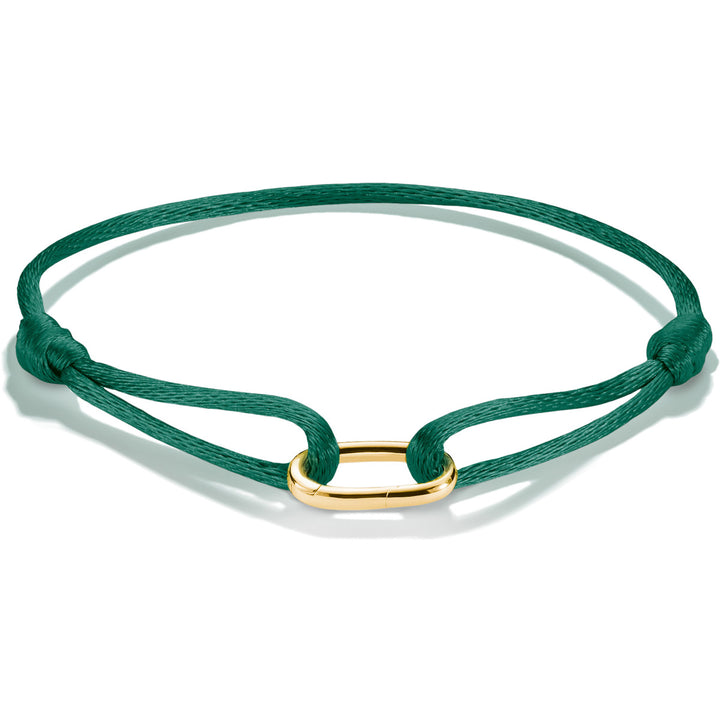 Thomas Sabo Textilarmband grün Connect 18k Vergoldung - C1210-413-34-L24V