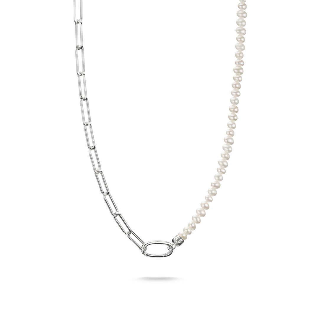 Thomas Sabo Charm Chain Paperclip and Pearls with a Connect Link Silver - C1211-082-14-L45