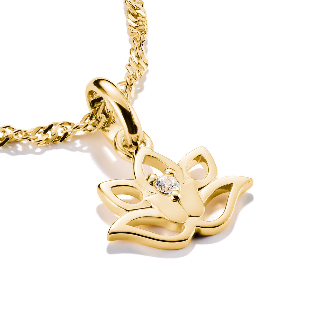Thomas Sabo Charm-Anhänger Lotusblüte mit Stein Connect vergoldet - CC1204-414-14