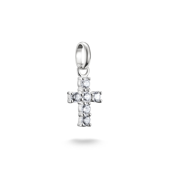 Thomas Sabo Charm-Anhänger Kreuz mit weissen Steinen Connect Silber - CC1206-051-14