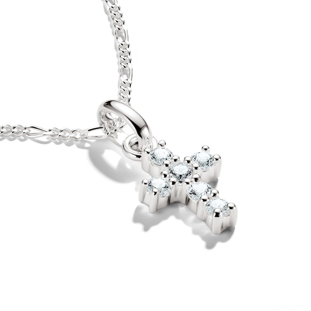 Thomas Sabo Charm-Anhänger Kreuz mit weissen Steinen Connect Silber - CC1206-051-14