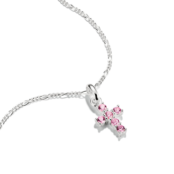 Thomas Sabo Charm-Anhänger Kreuz mit pinken Steinen Connect Silber - CC1206-051-9