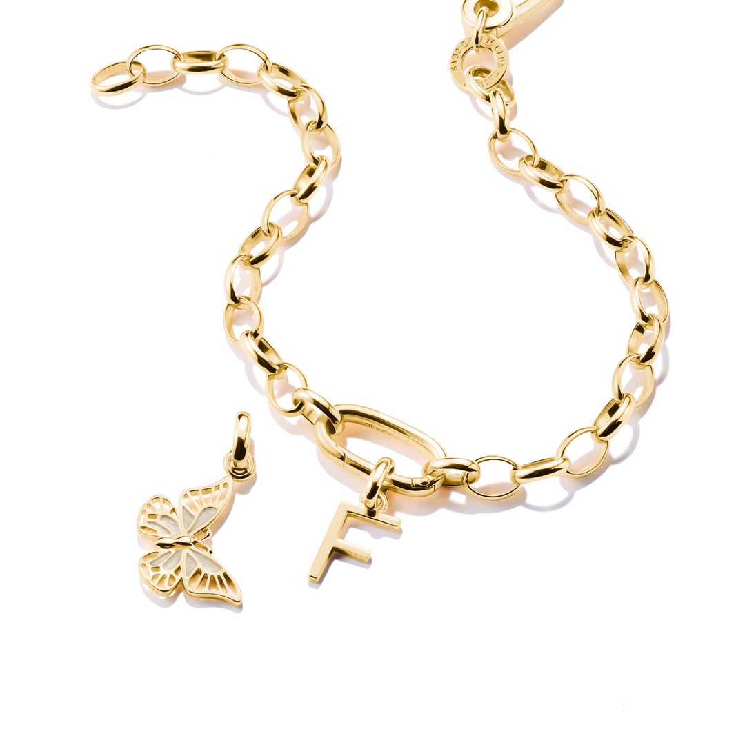 Thomas Sabo Charm-Anhänger Buchstabe F Connect vergoldet - CC1212-413-39