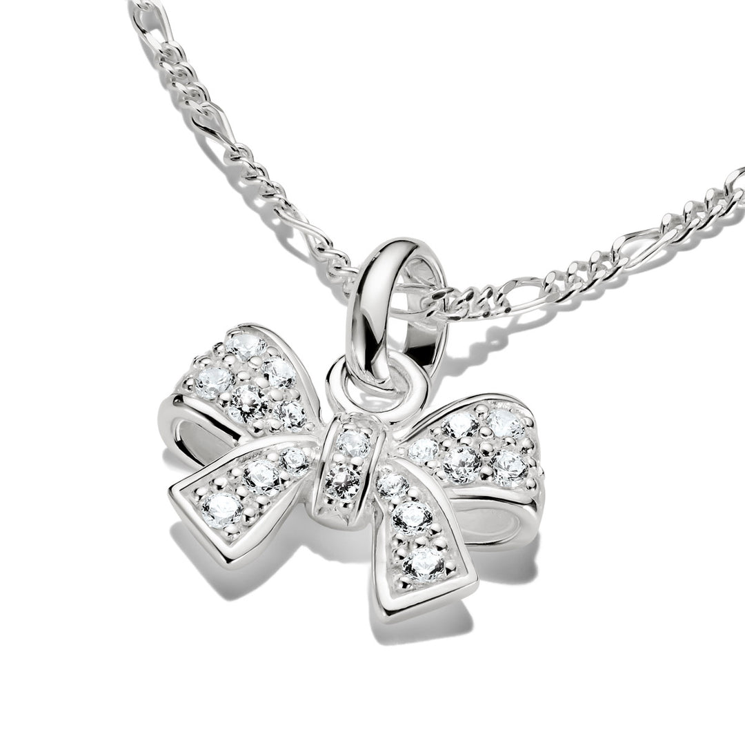 Thomas Sabo Charm-Anhänger Schleife mit Steinen Connect Silber - CC1235-051-14