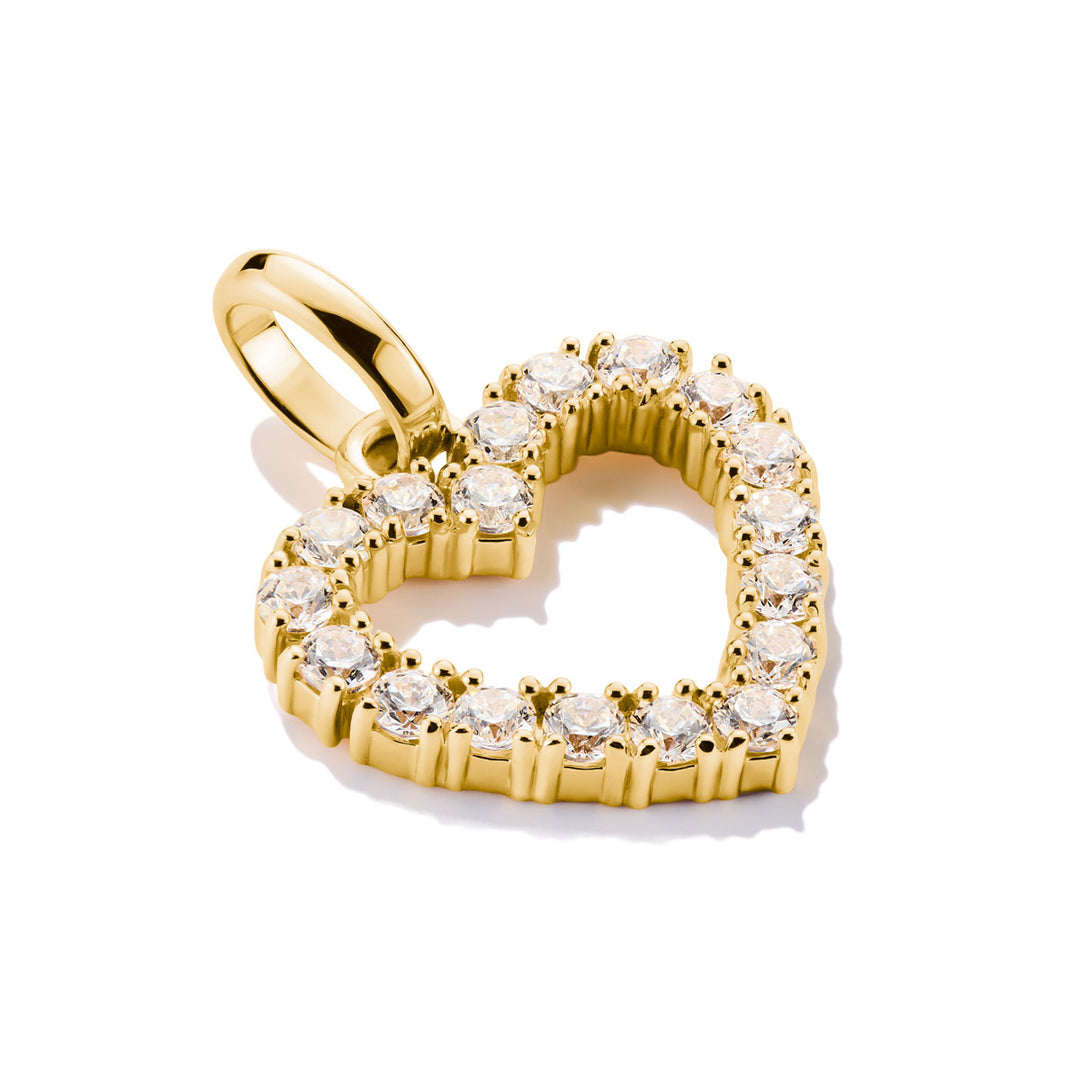 Thomas Sabo Charm-Anhänger Herz mit weissen Steinen Connect vergoldet - CC1237-414-14