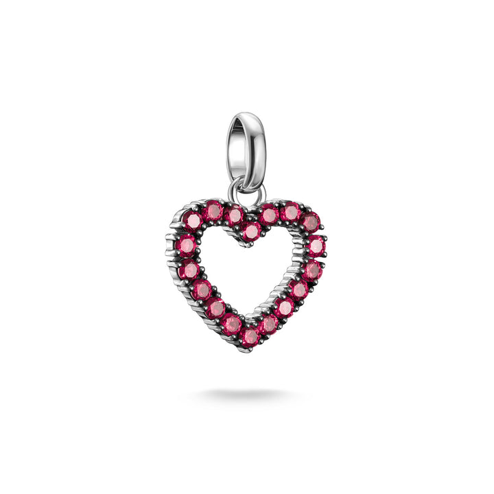 Thomas Sabo Pendentif Charm cœur avec pierres rouges Connect argent - CC1237-639-10