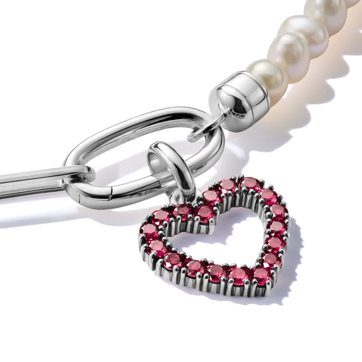 Thomas Sabo Charm-Anhänger Herz mit roten Steinen Connect Silber - CC1237-639-10