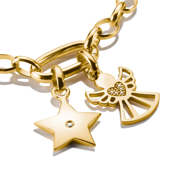 Thomas Sabo Charm-Anhänger Stern mit weissem Stein Connect vergoldet - CC1238-414-14