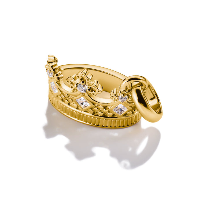 Thomas Sabo Charm-Anhänger Krone mit Steinen Connect vergoldet - CC1247-414-14