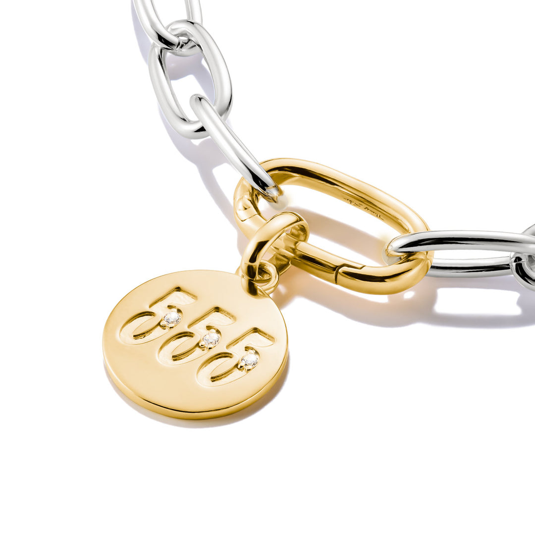 Thomas Sabo Charm-Anhänger Engelzahl 555 mit Steinen Connect vergoldet - CC1252-414-14