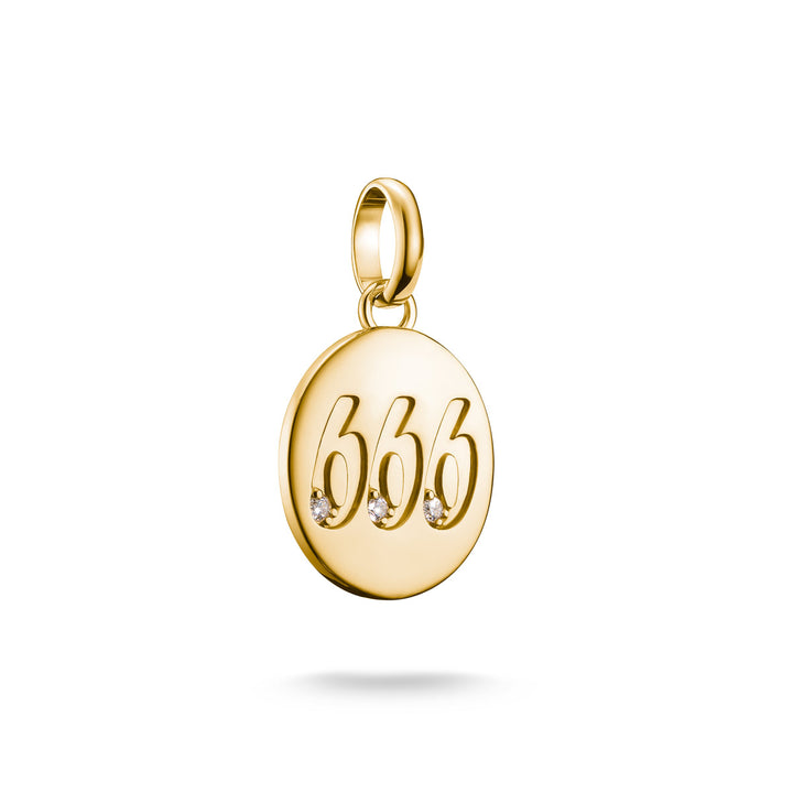Thomas Sabo Charm-Anhänger Engelzahl 666 mit Steinen Connect vergoldet - CC1253-414-14