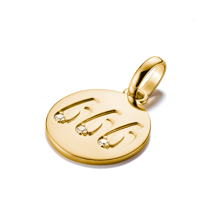 Thomas Sabo Charm-Anhänger Engelzahl 666 mit Steinen Connect vergoldet - CC1253-414-14