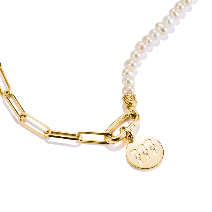 Thomas Sabo Charm-Anhänger Engelzahl 777 mit Steinen Connect vergoldet - CC1254-414-14