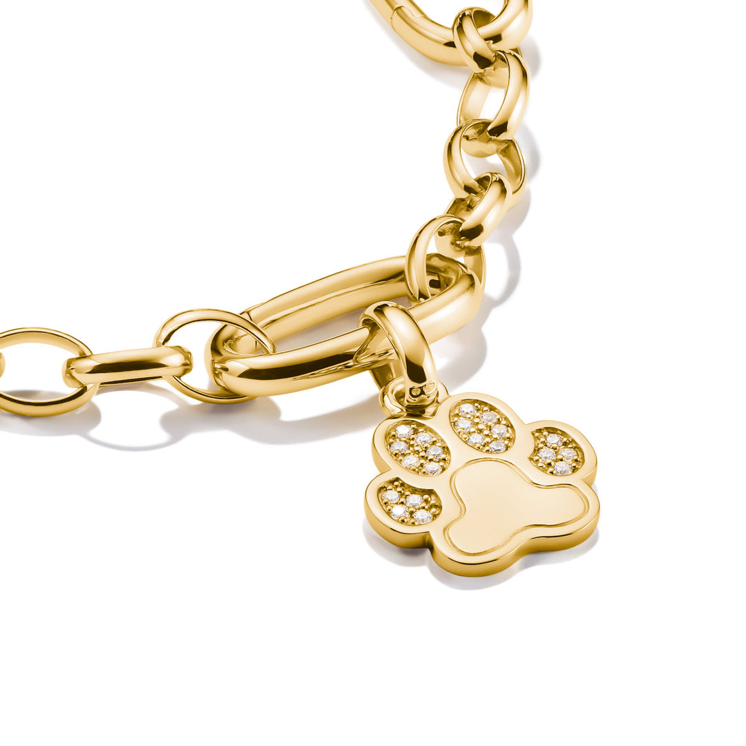 Thomas Sabo Charm-Anhänger Pfote mit Steinen Connect vergoldet - CC1259-414-14