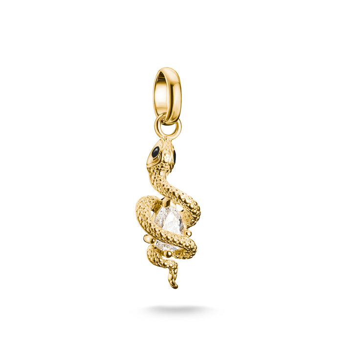 Ciondolo Charm Thomas Sabo serpente con pietra Connect dorato - CC1264-565-14