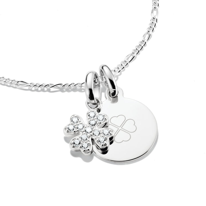 Thomas Sabo Charm-Anhänger Glücksklee mit Steinen Connect Silber - CC1281-051-14