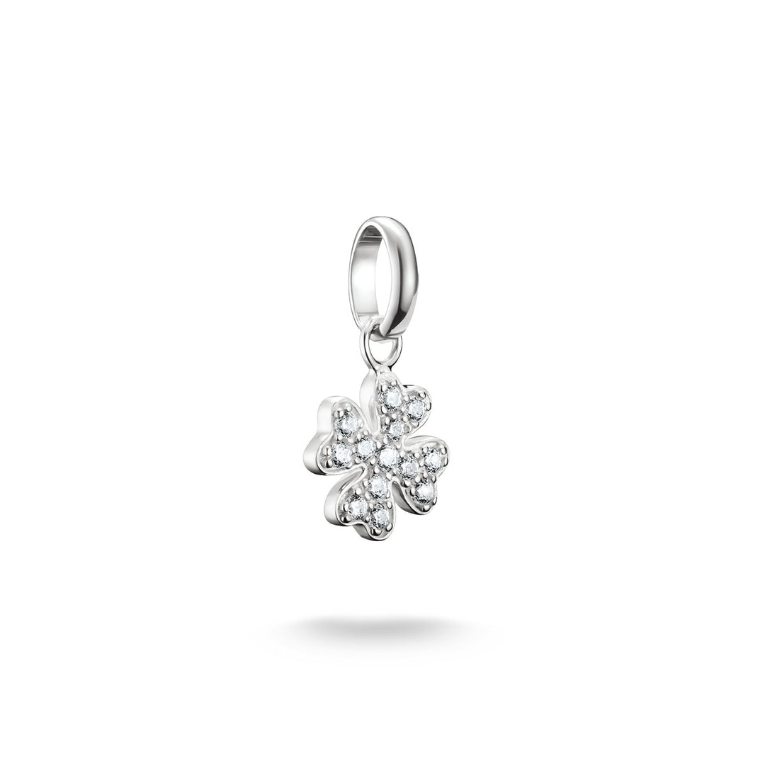 Thomas Sabo Charm-Anhänger Glücksklee mit Steinen Connect Silber - CC1281-051-14