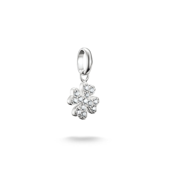 Thomas Sabo Charm-Anhänger Glücksklee mit Steinen Connect Silber - CC1281-051-14