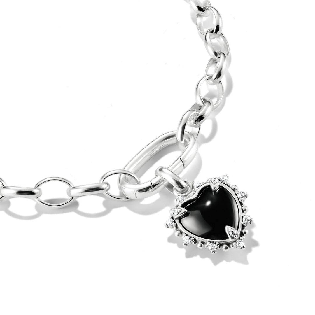 Thomas Sabo Charm-Anhänger Vintage Herz schwarz Connect Silber - CC1286-643-11