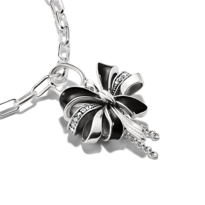 Thomas Sabo Charm-Anhänger Schleife schwarz Connect Silber - CC1288-691-11