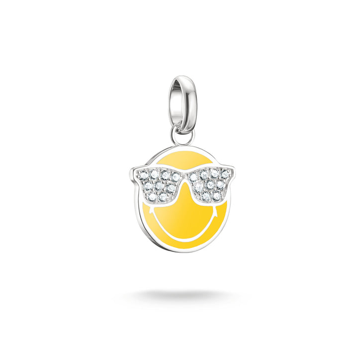 Thomas Sabo Smiley World Sunglasses Pendentif Charm Connect Argent - CC1290-691-14