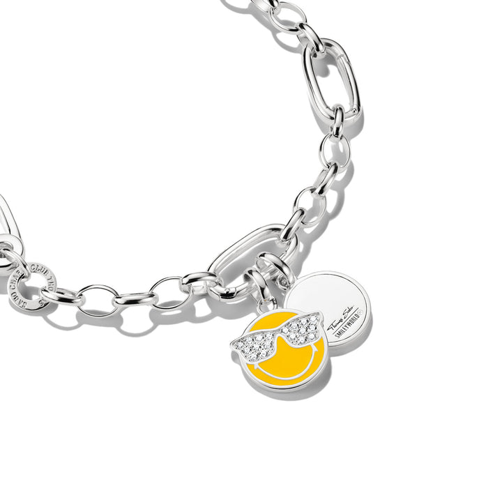 Thomas Sabo Smiley World Sunglasses Charm-Anhänger Connect Silber - CC1290-691-14