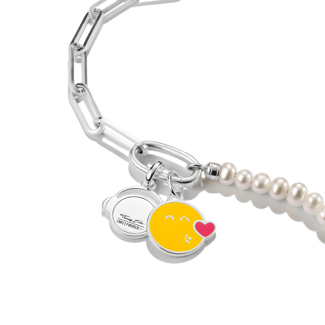Thomas Sabo Smiley World Headphones Charm-Anhänger Connect Silber - CC1297-664-8