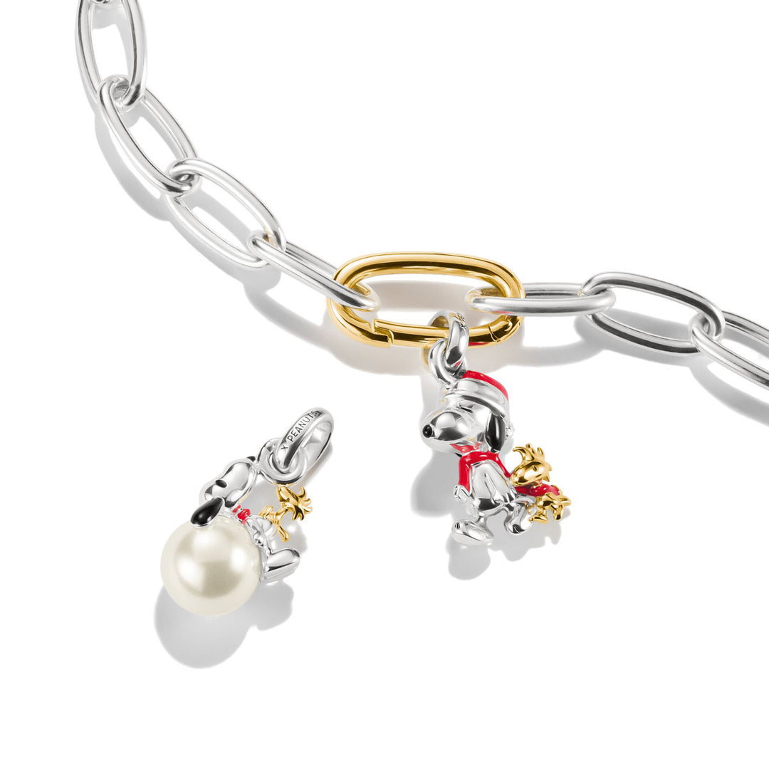 Thomas Sabo Charm-Anhänger Snoopy &amp; Woodstock Santa Edition PEANUTS Connect 18k Vergoldung - CC1307-427-7