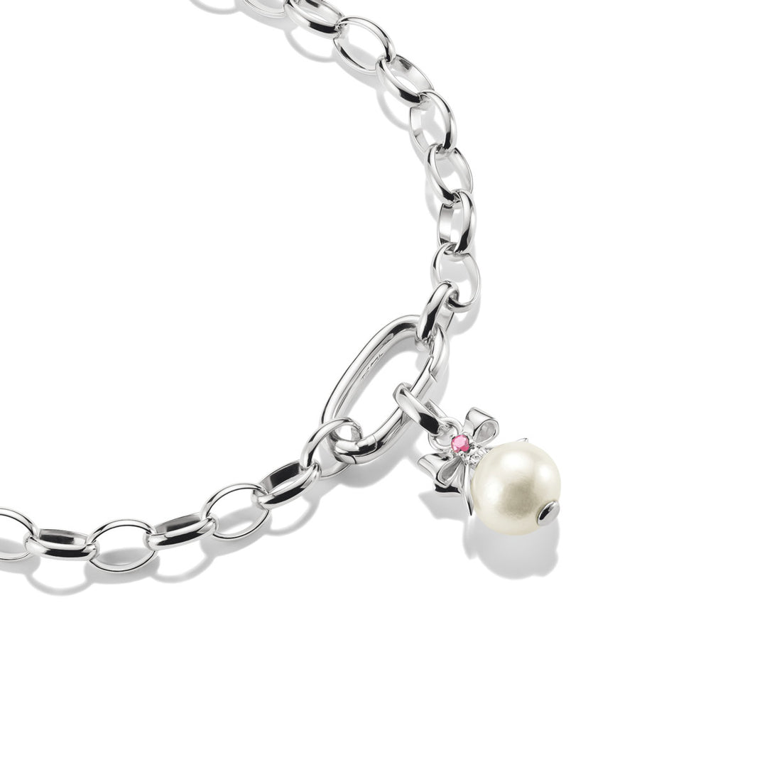 Thomas Sabo Charm-Anhänger Perle mit Schleife Connect Silber - CC1323-167-14