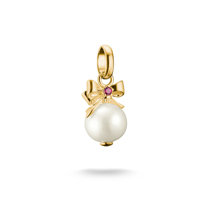 Thomas Sabo Pendentif Charm Poire avec Nœud Connect Plaqué or 18 Carats - CC1323-430-14