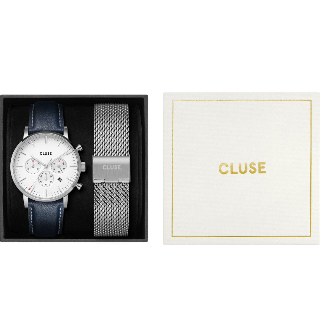 Cluse Aravis Chrono Silver Gift Box - CG21004