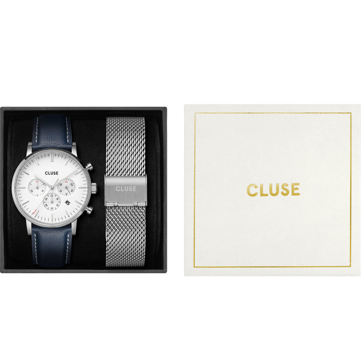 Cluse Aravis Chrono Silver Gift Box - CG21004