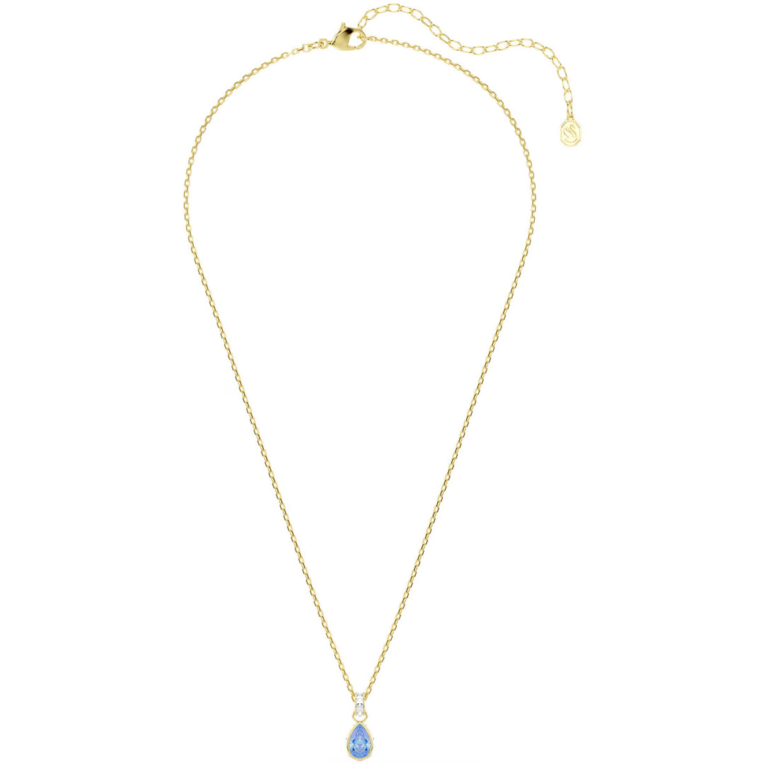 Swarovski Chroma Halskette Tropfenschliff Blau 18K goldbeschichtet - 5757786