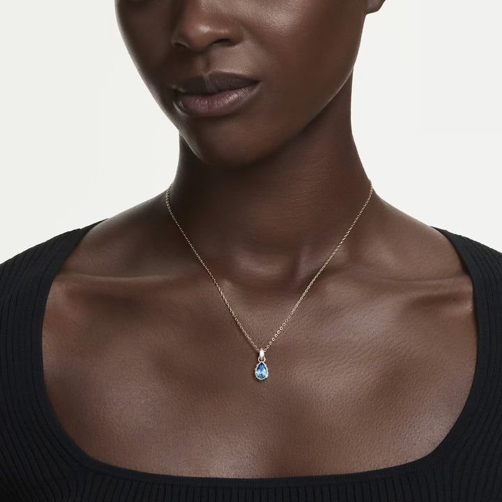 Swarovski Chroma Halskette Tropfenschliff Blau 18K goldbeschichtet - 5757786