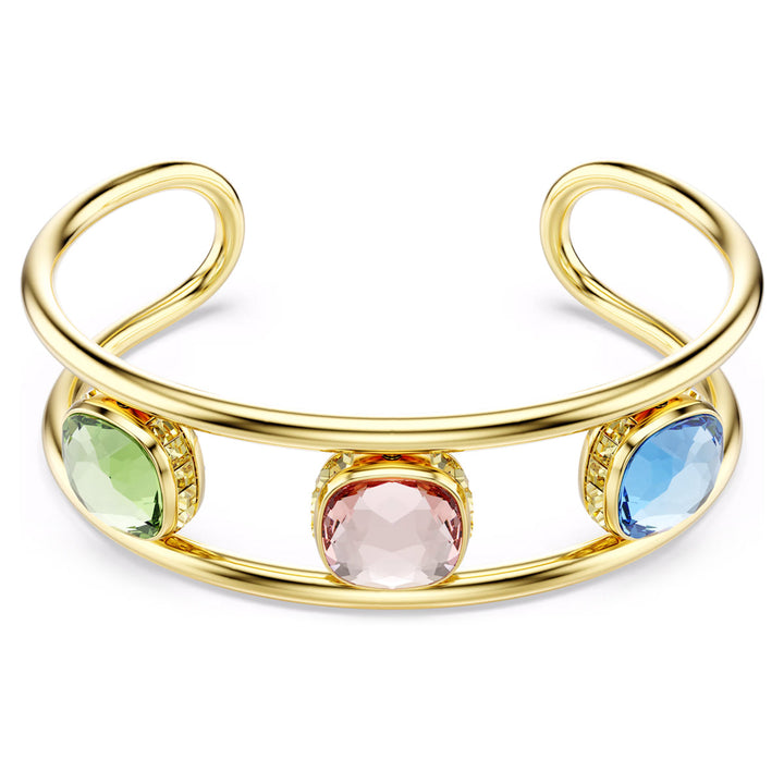 Swarovski Bracciale rigido Chroma Taglio Cushion Verde Placcato color oro