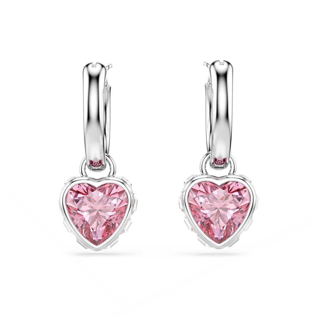 Swarovski Chroma Drop Ohrhänger Herz Rosa Rhodiniert - 5757814