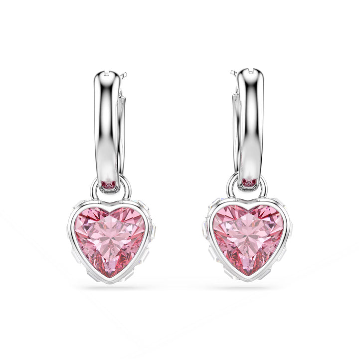 Swarovski Chroma Drop Ohrhänger Herz Rosa Rhodiniert - 5757814