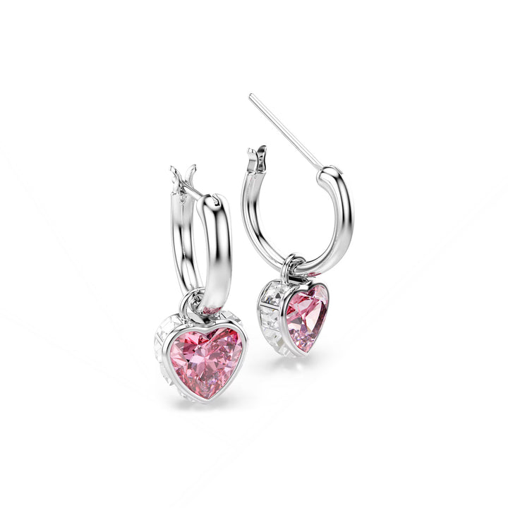 Swarovski Chroma Drop Ohrhänger Herz Rosa Rhodiniert - 5757814