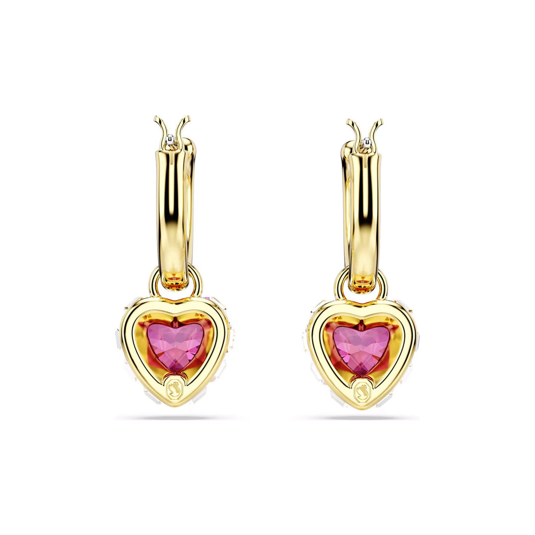 Swarovski Chroma Drop Ohrhänger Herz Rot Goldlegierungsschicht - 5684760