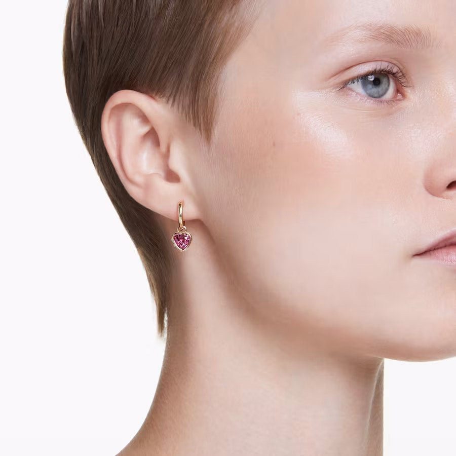 Swarovski Chroma Drop Ohrhänger Herz Rot Goldlegierungsschicht - 5684760