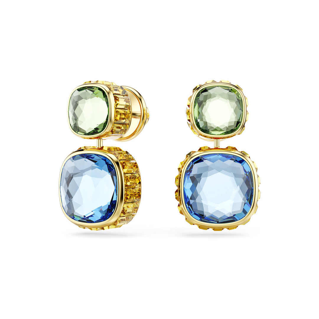 Swarovski Chroma Drop Ohrhänger Kissenschliff Mehrfarbig Goldlegierungsschicht - 5692492