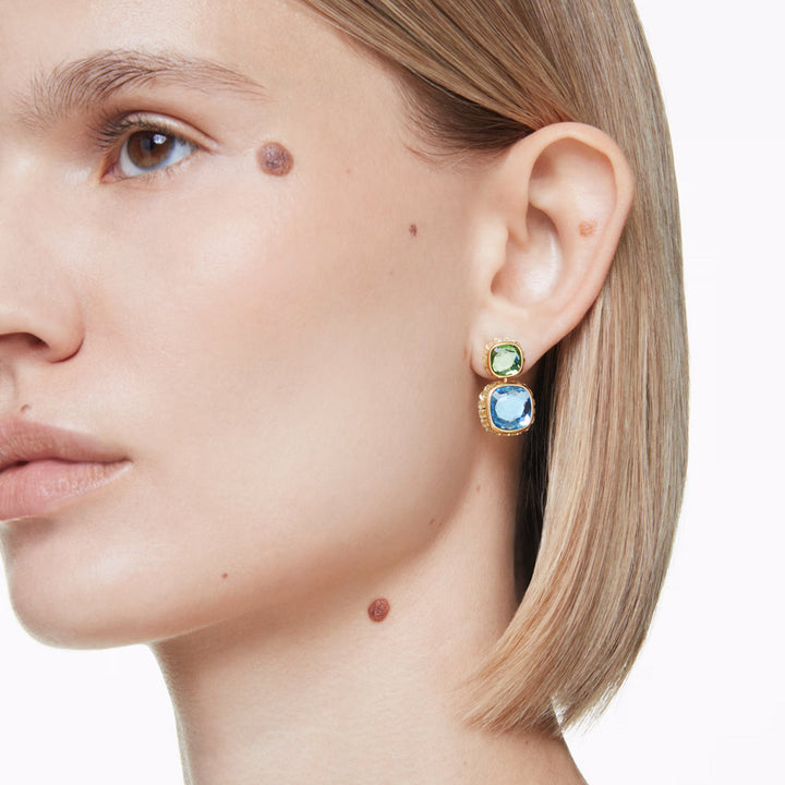 Swarovski Chroma Drop Ohrhänger Kissenschliff Mehrfarbig Goldlegierungsschicht - 5692492