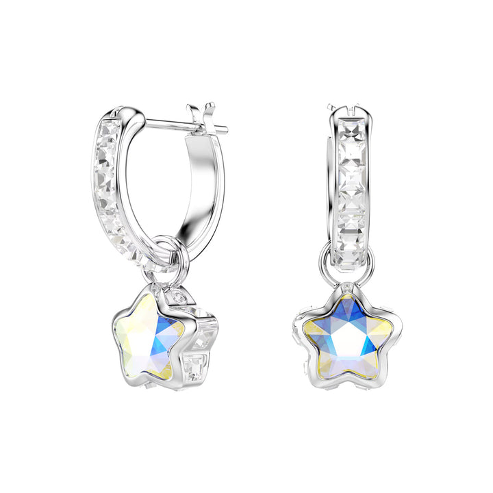 Swarovski Chroma Drop Earrings Mixed cuts Star White Rhodium plated - 5754172