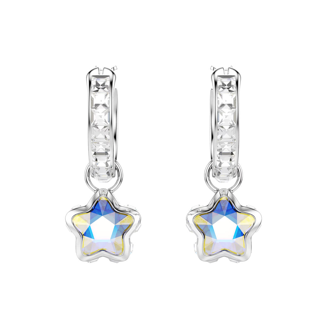 Swarovski Chroma Drop Ohrhänger Verschiedene Schliffe Stern Weiss Rhodiniert - 5754172