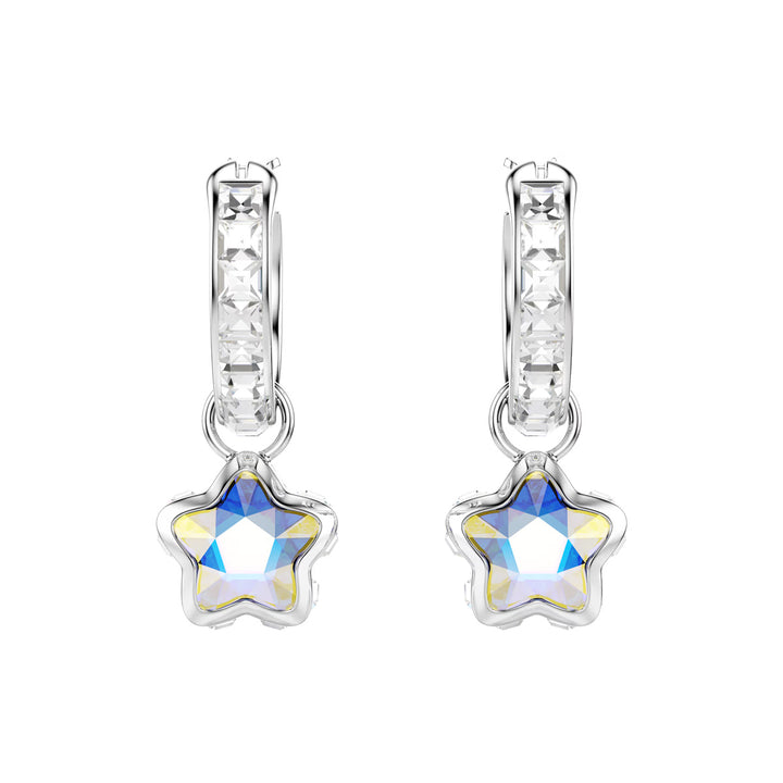 Swarovski Chroma Drop Ohrhänger Verschiedene Schliffe Stern Weiss Rhodiniert - 5754172